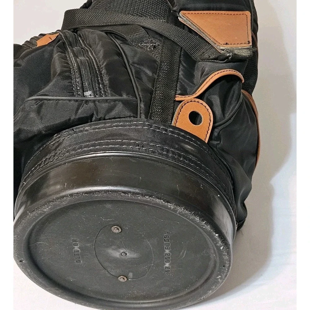 Burton Golf Bag 6 Way Black Brown Leather Trim